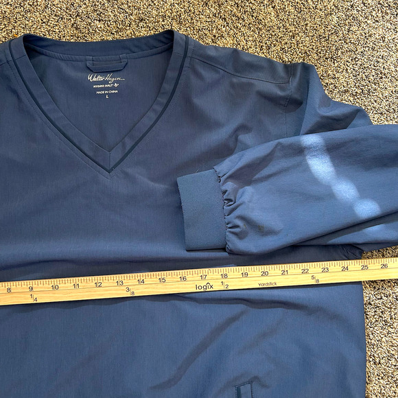 *ON HOLD @doktah *Walter Hagen LARGE Navy Hydro Halt Front 9  Golf Windbreaker - Picture 5 of 5